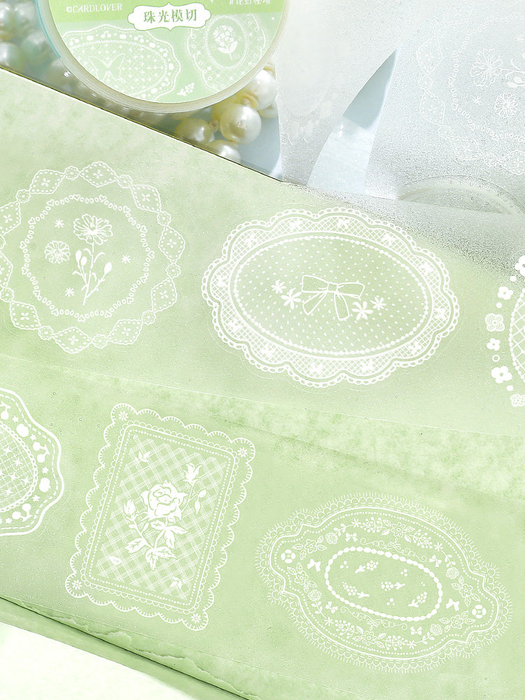 Cardlover - Waltz of Lace PET Glitter Stickers Roll (Die-cut)