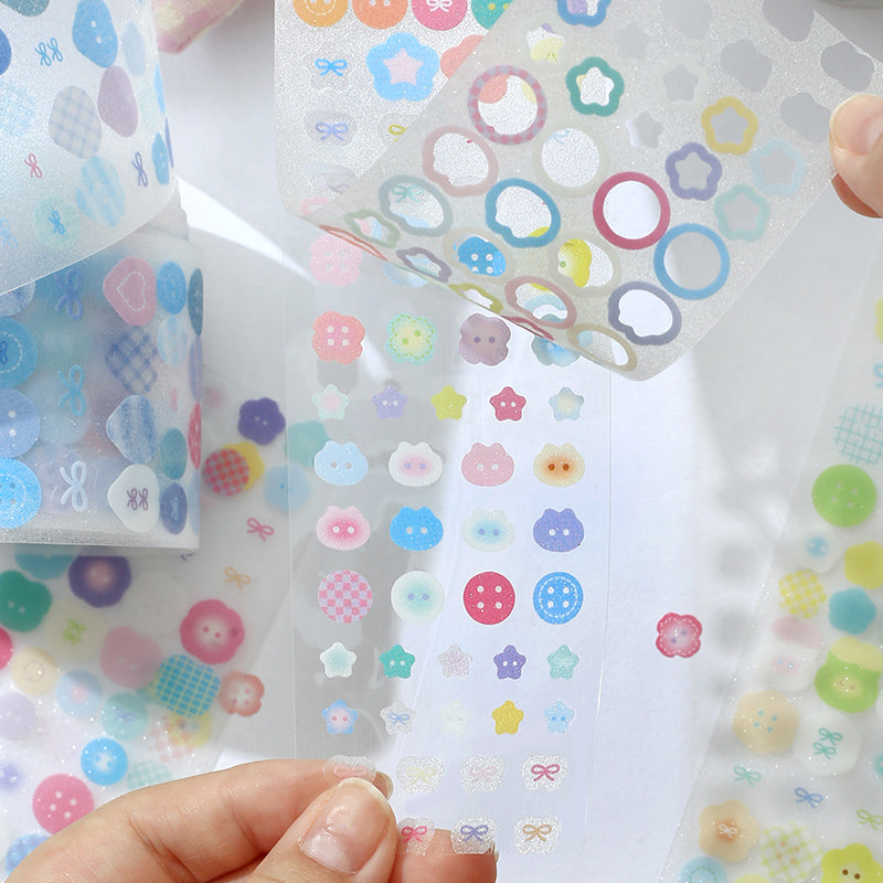 Cardlover - Little Buttons PET Glitter Stickers Roll