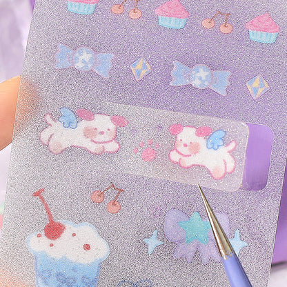 Cardlover - Electric Du-Du Machine PET Glitter Stickers Roll (Die-cut)