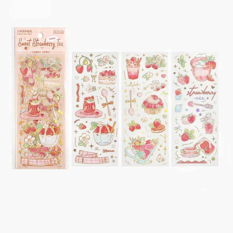 Cardlover - Strawberry Story Gold Foil PET Stickers