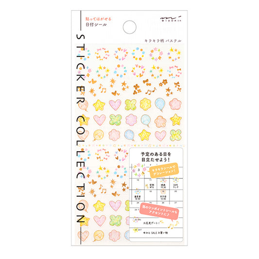 Midori Planner Stickers - Pastel Sparkle Date