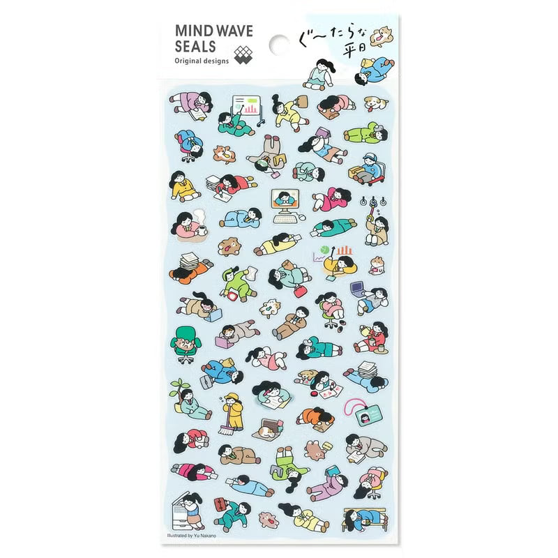 Mind Wave Seals Stickers - Lazy Workday