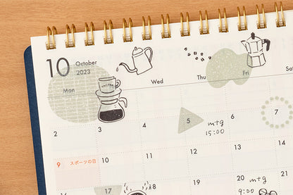 Midori Planner Stickers - Monochrome Coffee (2 Sheets)