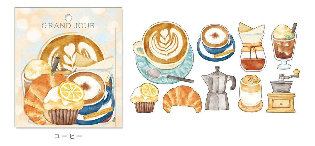 Mind Wave Flake Stickers - Grand Jour - Coffee