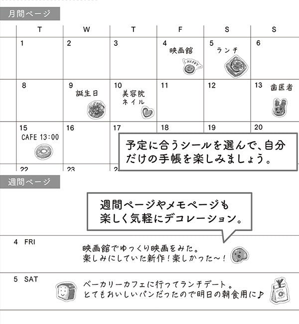 Midori Planner Stickers - Bread