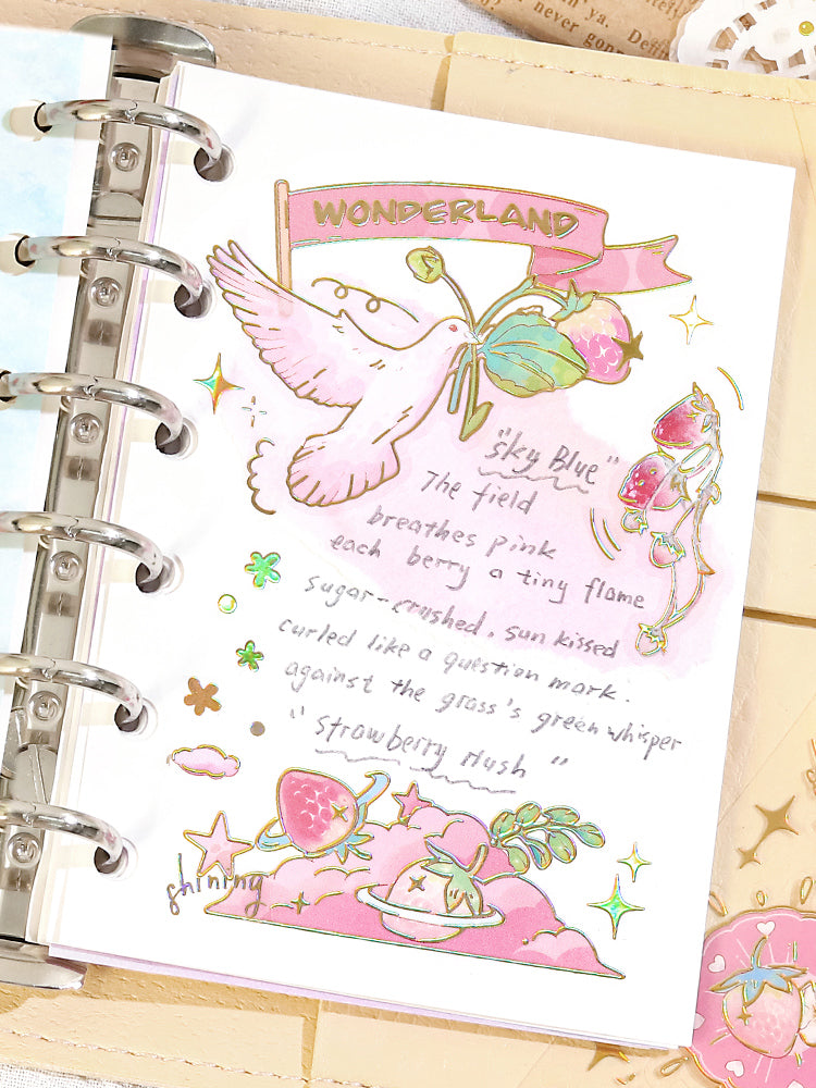 Cardlover - Strawberry Story Gold Foil PET Stickers