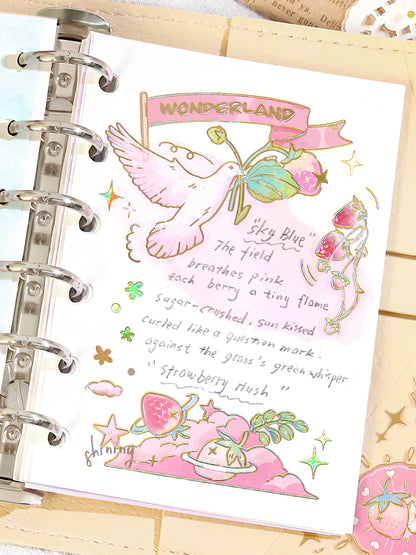 Cardlover - Strawberry Story Gold Foil PET Stickers