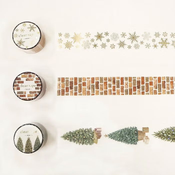 Mind Wave Clear Tape Foil-Stamped - Christmas Trees (30mm)