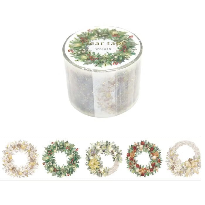 Mind Wave Clear Tape Foil-Stamped - Wreath (30mm)