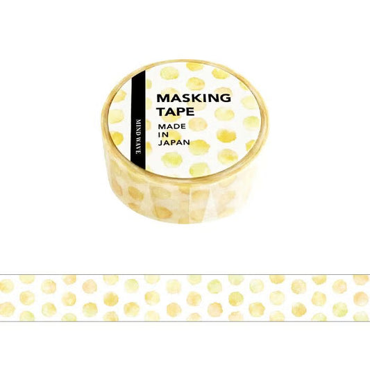 Mind Wave Masking Tape - Yellow Polka Dots (15mm)