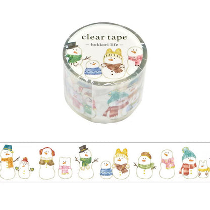 Mind Wave Clear Tape - Foil-Stamped - Hokkori Life - Snowman (30mm)