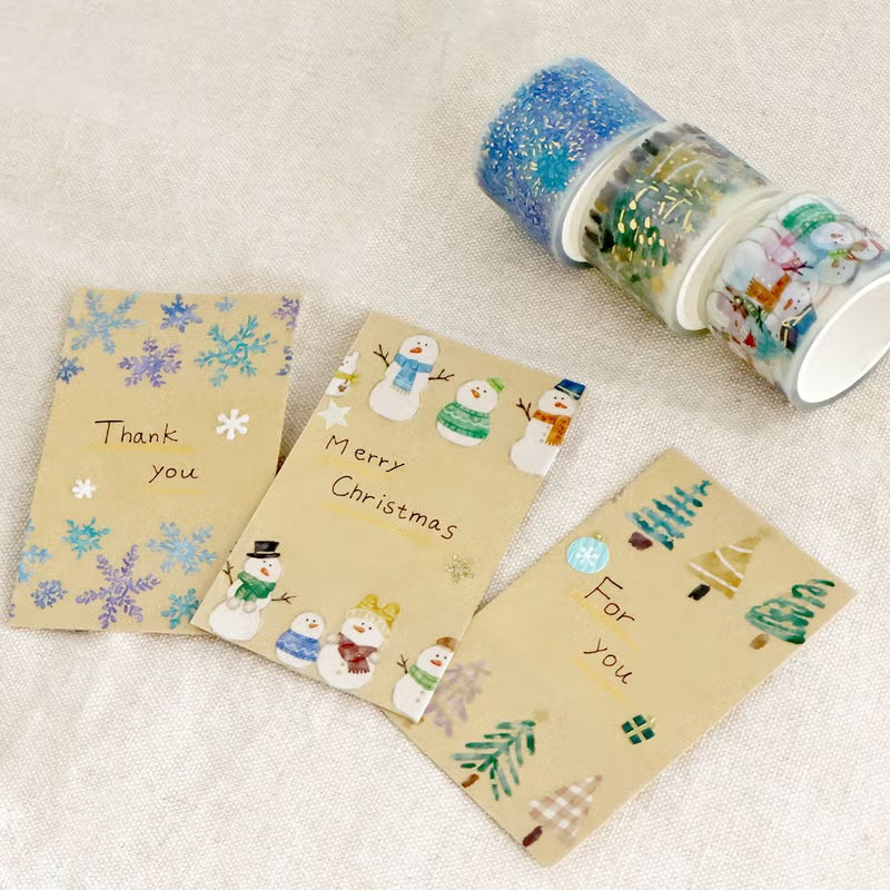 Mind Wave Clear Tape Foil-Stamped - Hokkori Life - Trees (30mm)