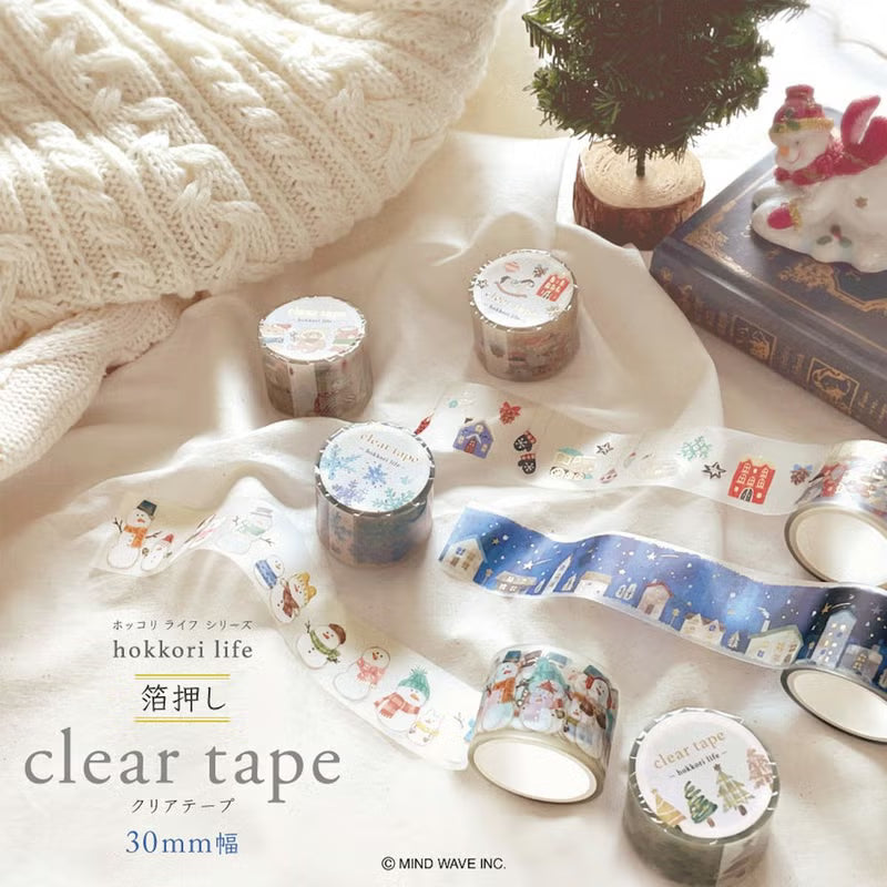 Mind Wave Clear Tape Foil-Stamped - Hokkori Life - Night Town (30mm)