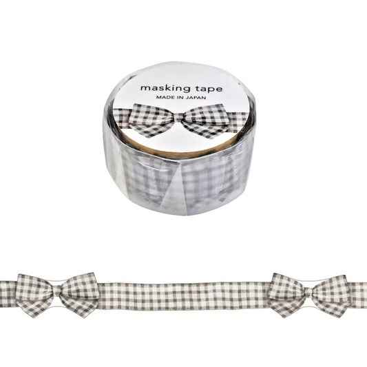 Mind Wave Masking Tape - Ribbon - Gray Gingham Check (18mm)