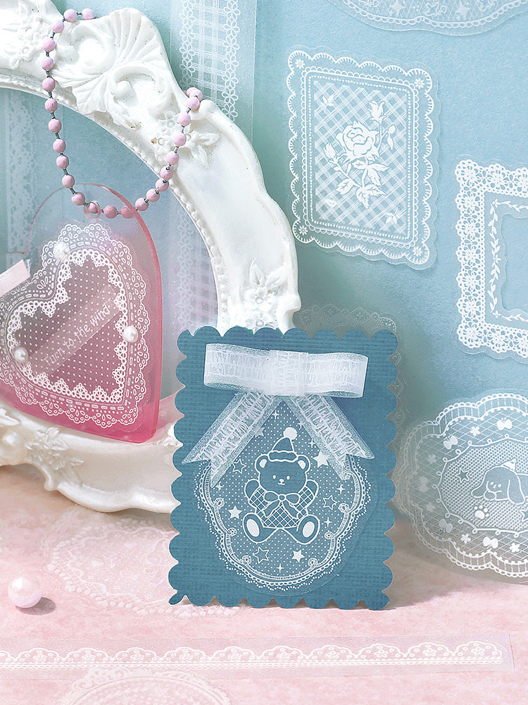 Cardlover - Waltz of Lace PET Glitter Stickers Roll (Die-cut)