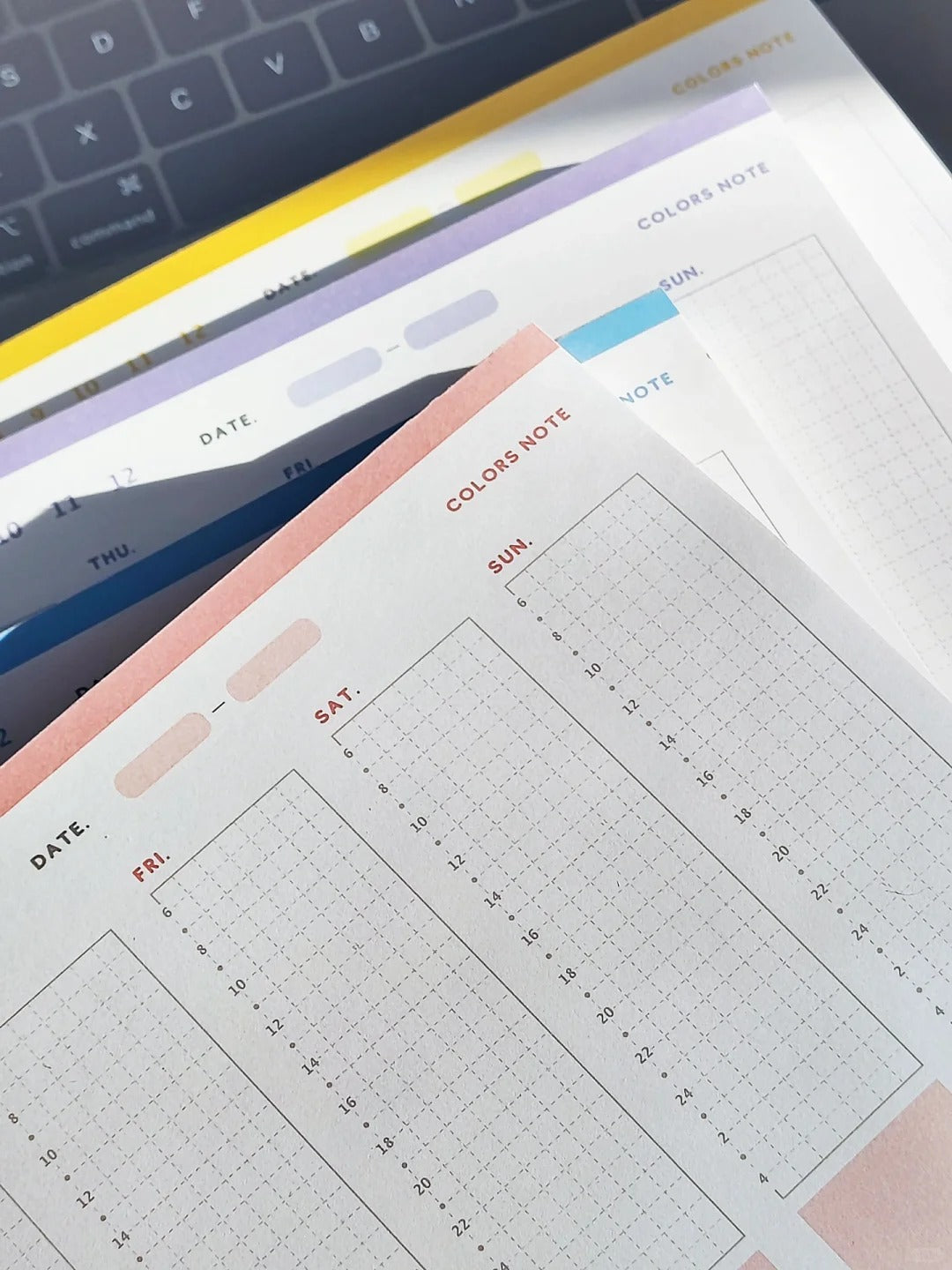 Colors Note Weekly Planners with Hourly Schedule – Noted Stationery