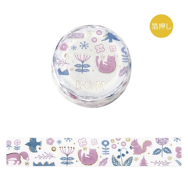 BGM Washi Tapes - Flower & Plant Notebook Series - Forest Song (15mm)