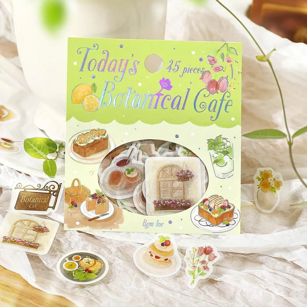 BGM Flake Stickers - Foil Stamped- Today's Botanical Café