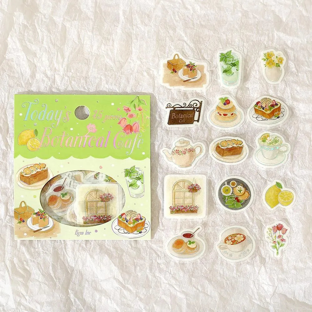 BGM Flake Stickers - Foil Stamped- Today's Botanical Café
