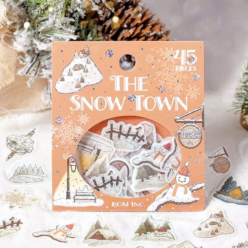 BGM Flake Stickers - Foil Stamped - The Snow Town