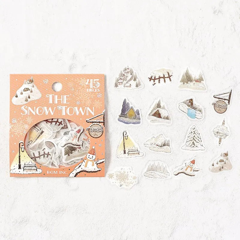 BGM Flake Stickers - Foil Stamped - The Snow Town