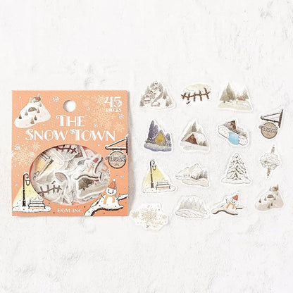 BGM Flake Stickers - Foil Stamped - The Snow Town