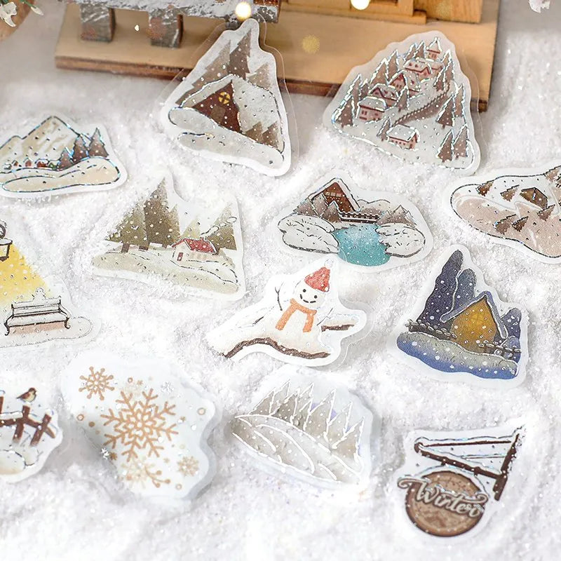 BGM Flake Stickers - Foil Stamped - The Snow Town