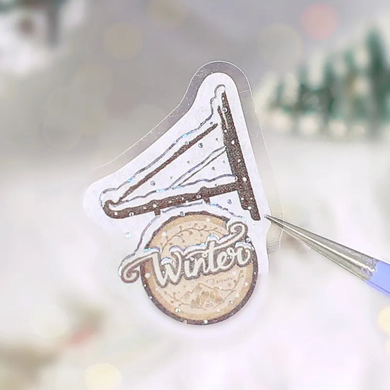 BGM Flake Stickers - Foil Stamped - The Snow Town