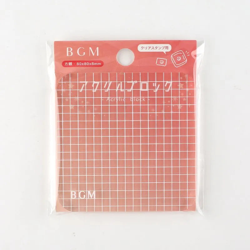 BGM Acrylic Clear Stamp Block with Grid