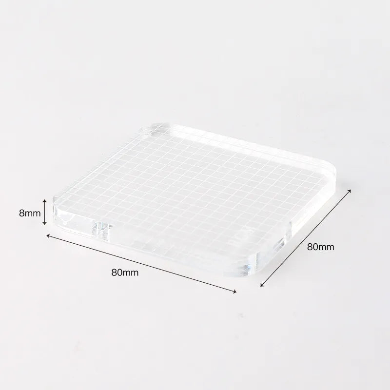 BGM Acrylic Clear Stamp Block with Grid