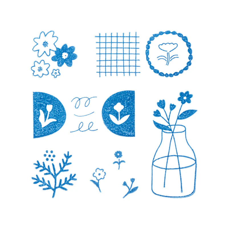 King Jim Kori Jirushi Clear Stamps - Flower Set