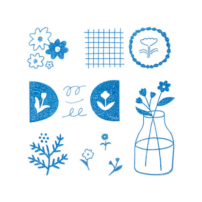 King Jim Kori Jirushi Clear Stamps - Flower Set