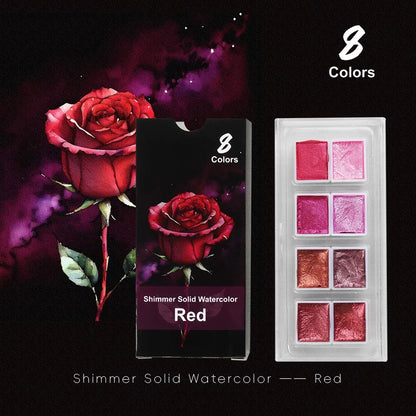 SeamiArt Shimmer Watercolor Paint Set - Rose