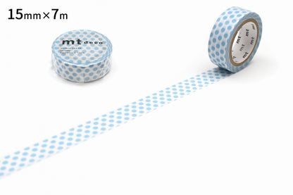 MT Washi Tape - Deco - Ice Blue Dots (15mm)