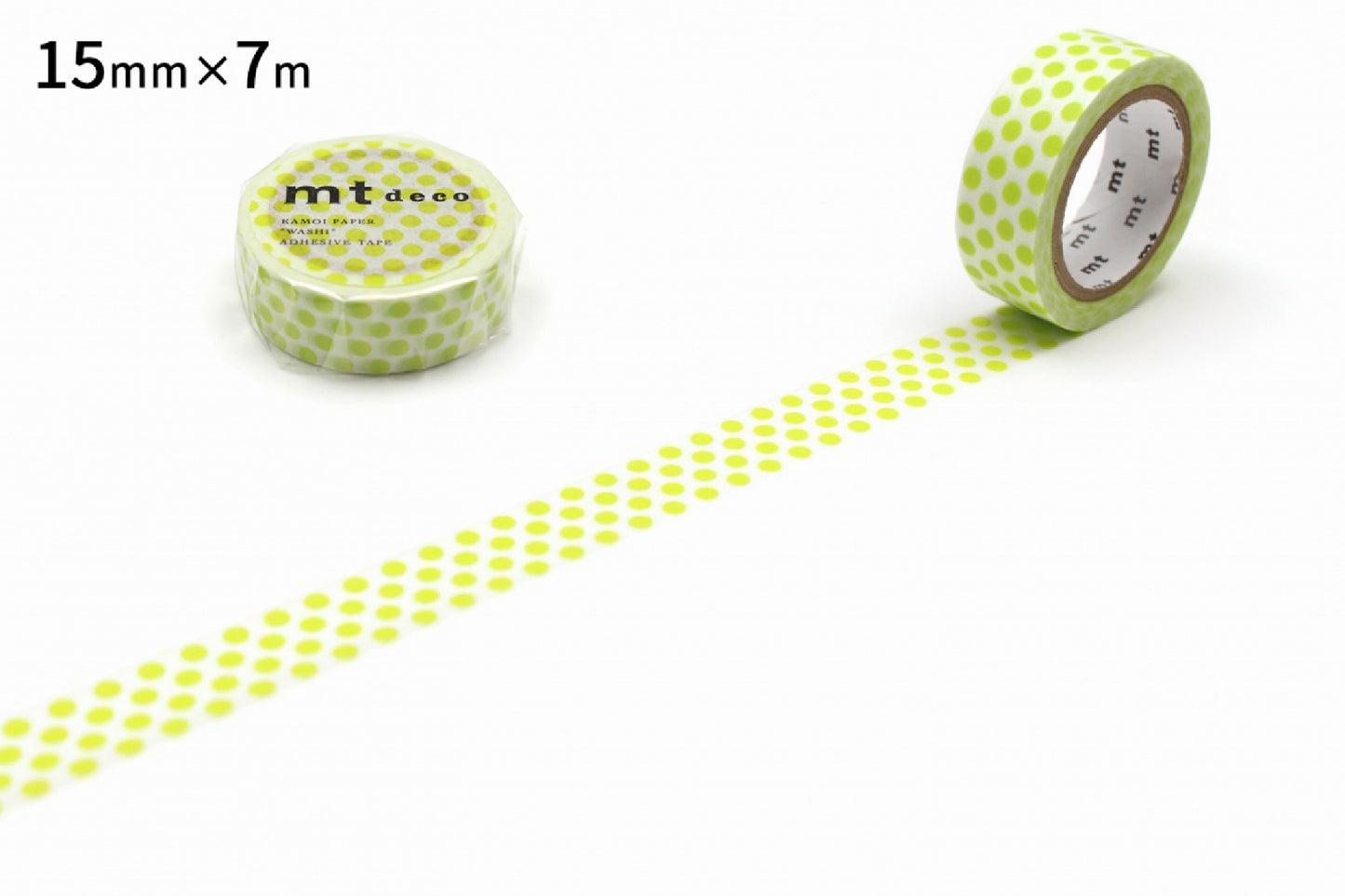 MT Washi Tape - Deco - Lime Dots (15mm)