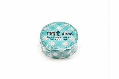 MT Washi Tape - Gingham Check - Green (15mm)