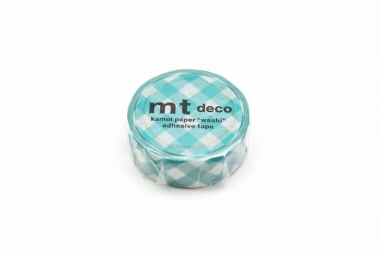 MT Washi Tape - Gingham Check - Green (15mm)
