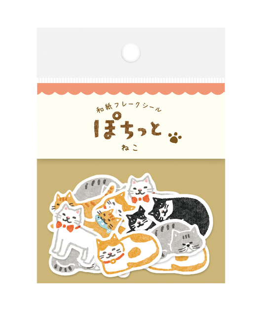 Furukawa Shiko Pochitto Flake Stickers - Cat