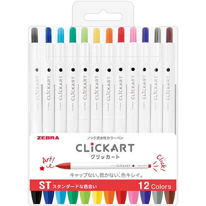 Zebra Clickart Retractable Marker - Standard Colors