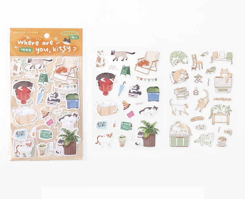 Cardlover - "Where Are You Kitty?" Stickers