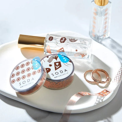 King Jim SODA Transparent Masking Tape - Rose Gold Foil - Margaret (10mm)