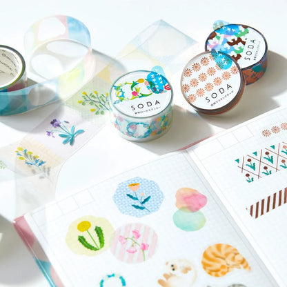 King Jim SODA Transparent Stickers Roll - Wildflower