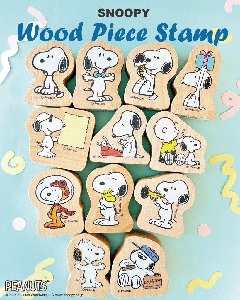 Kodomo No Kao Snoopy Wood Piece Stamps