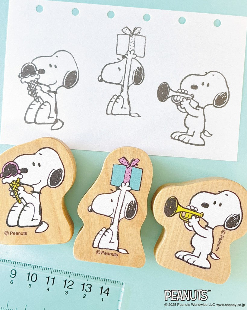 Kodomo No Kao Snoopy Wood Piece Stamps
