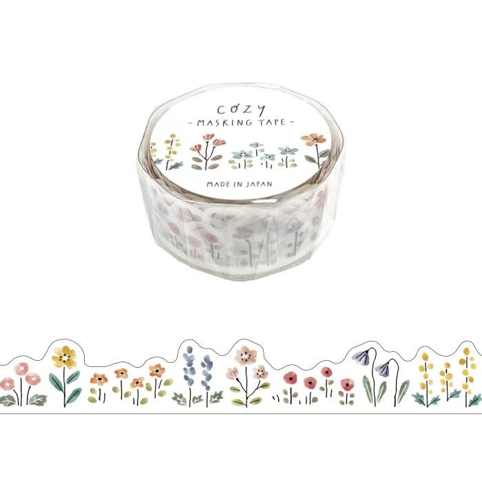 Mind Wave Cozy Series Die Cut Masking Tape - Flowers (18mm)