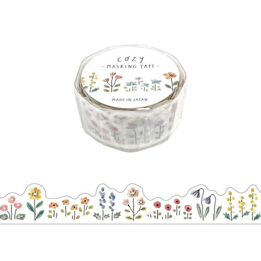 Mind Wave Cozy Series Die Cut Masking Tape - Flowers (18mm)