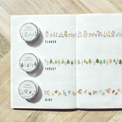 Mind Wave Cozy Series Die Cut Masking Tape - Forest (18mm)