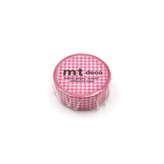 MT Washi Tape - Gingham Check - Pink (15mm)