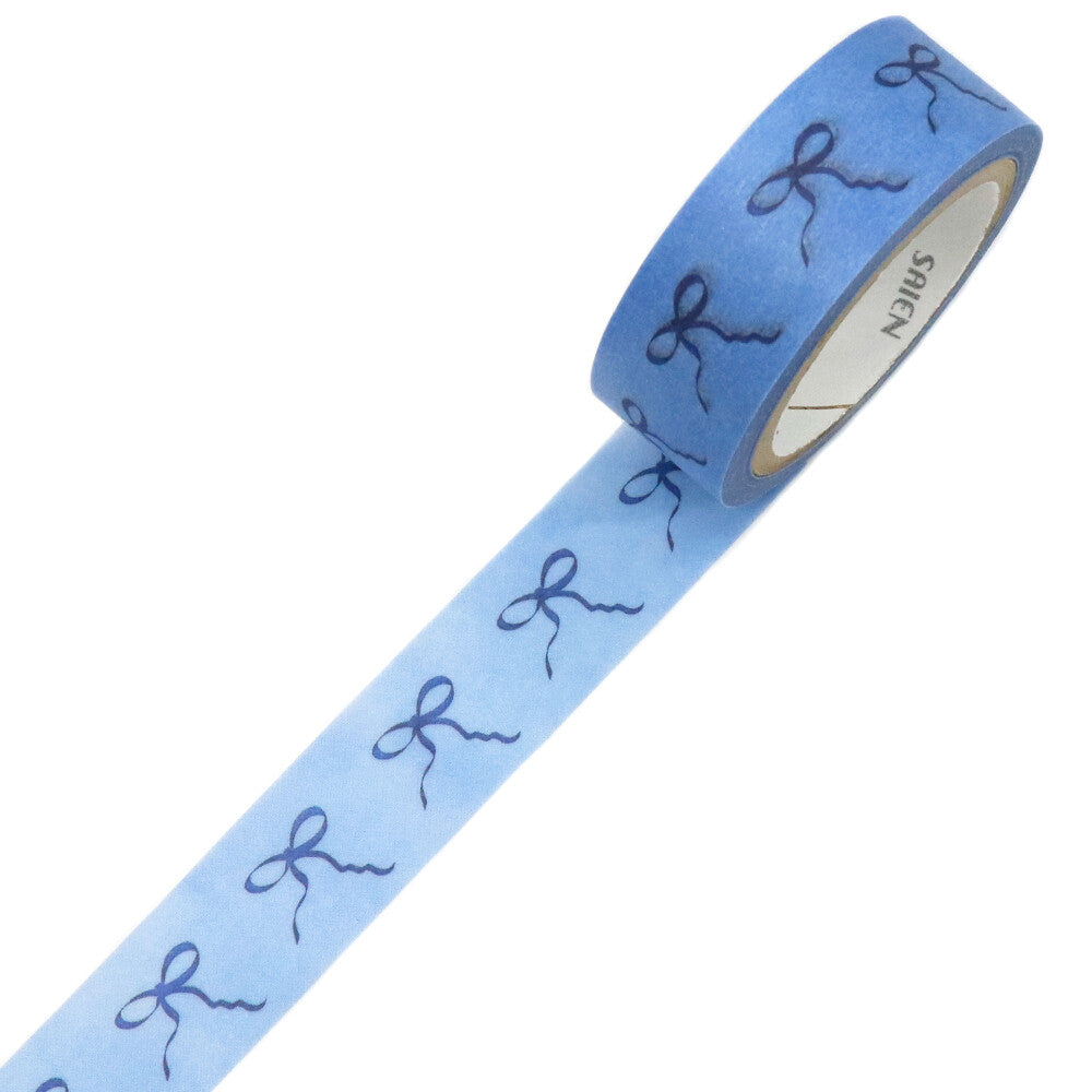 Saien Washi Tape- Sky-blue Ribbon - Set of 3 (15mm)